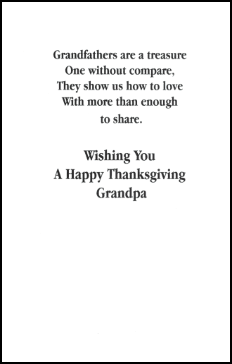 And oh yeah, happy Thanksgiving, Grandpa!