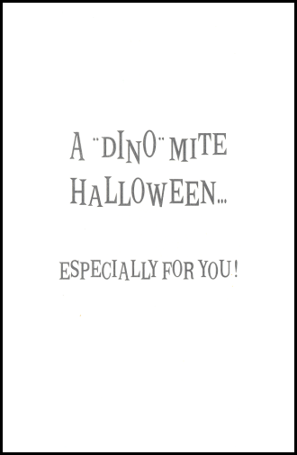 A ''DINO''Mite Halloween...!